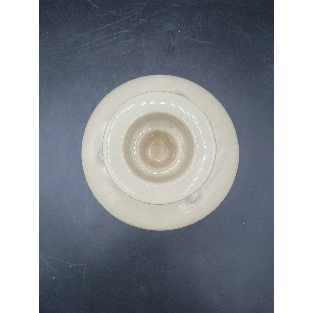 Vintage Colonial Candle of Cape Cod Ceramic Candlestick Vase Form Sand Color 6”